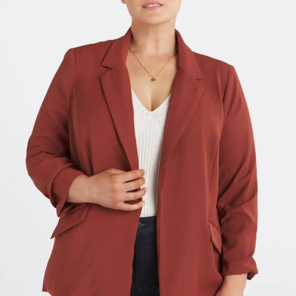 Oversized Boho Floral Fall Blazer Women's XS Lightweight Office Wear